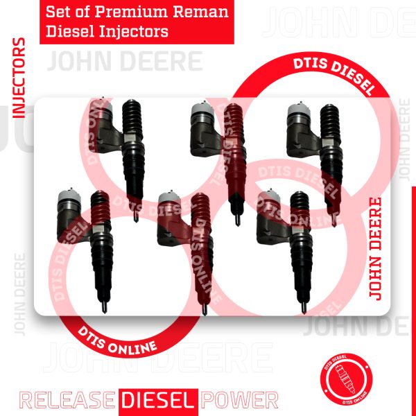 EX631012 - Set of Premium Reman Diesel Injectors - John Deere - 6 INJECTORS SET – $2,100.00+$1,200.00 Core Charge Free Shipping in all orders