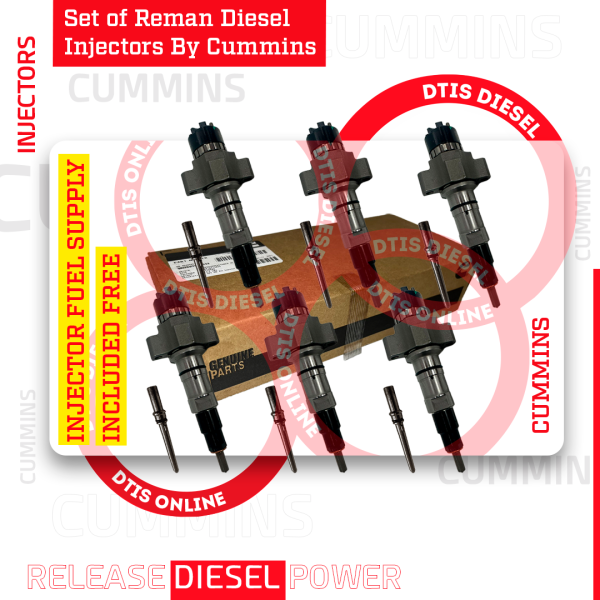 5579401 ISL - SET OF REMAN DIESEL INJECTORS BY CUMMINS - 6 Injectors Set FUEL SUPPLY INCLUDED- $6,600.00 + $900.00 Core Free Shipping in all orders <b style="color: red;">(Offer $5,610.00 + $900 Core)</b>