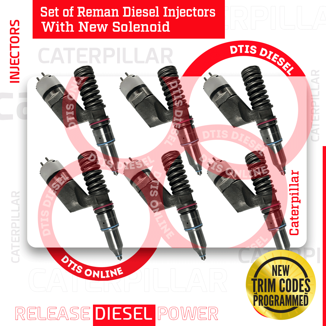 C11-1-1 10R3262 (C-11/C-13) - Set of Premium Reman Diesel Injectors - 6 Injectors Set - $1,200.00 + $900.00 Core Free Shipping in all orders - Image 1
